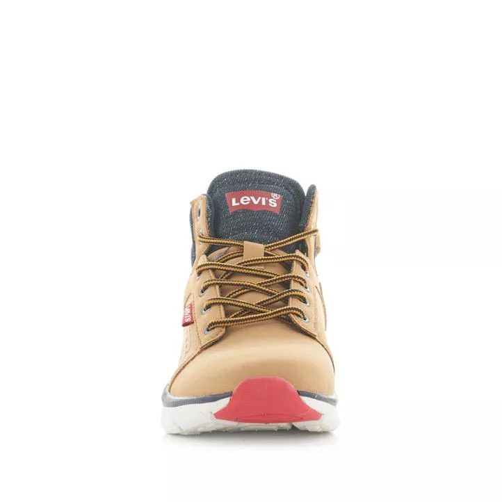 Levis Kids brown camel boots with laces and zipper - Shop now.