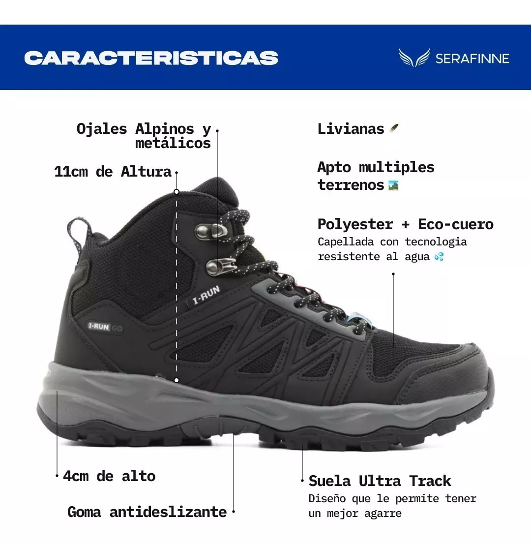 Botita Trekking Hombre Liviana Cómoda Importada 6171