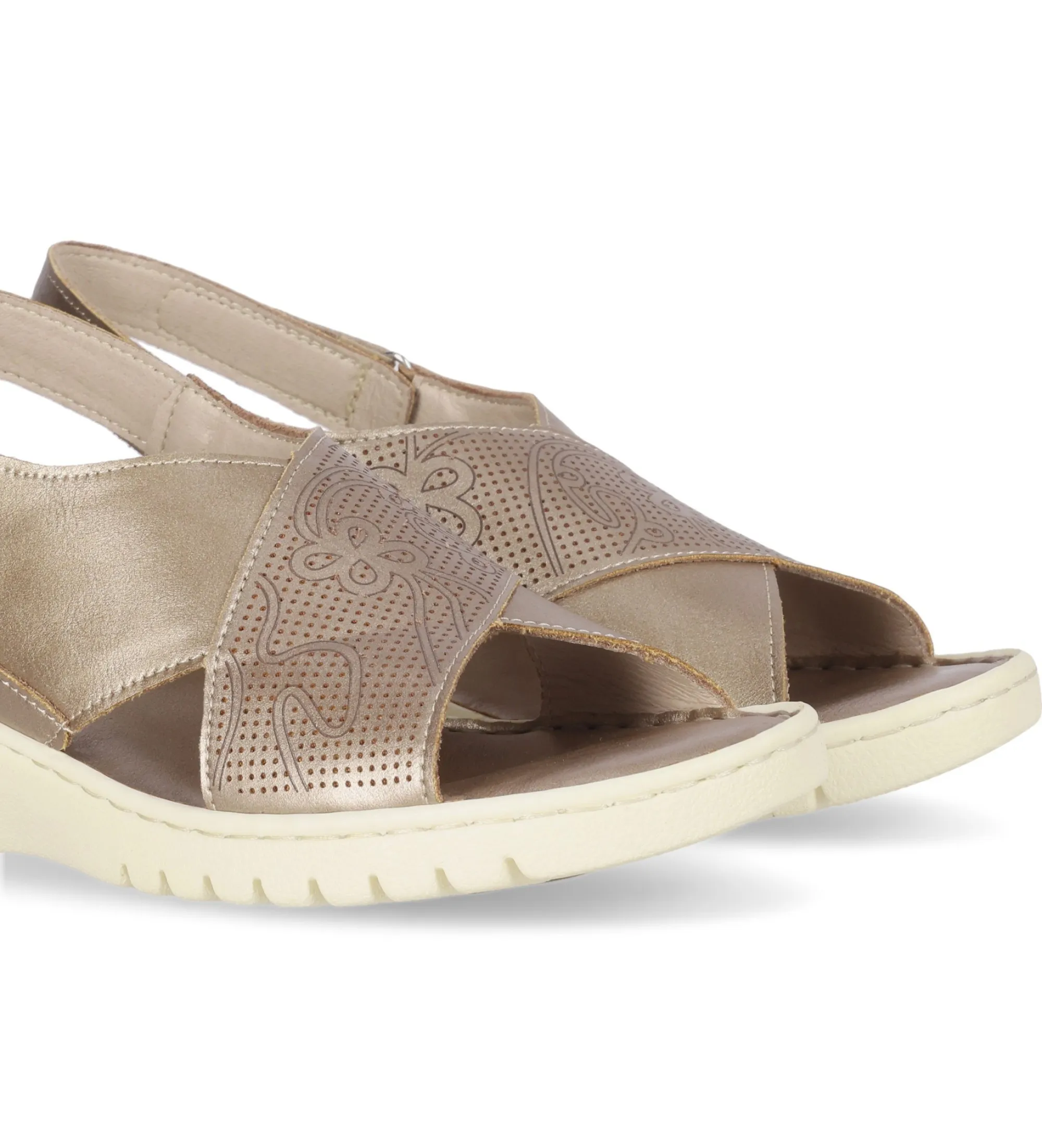 Bronze Leather Sandals Kandiski 01671.