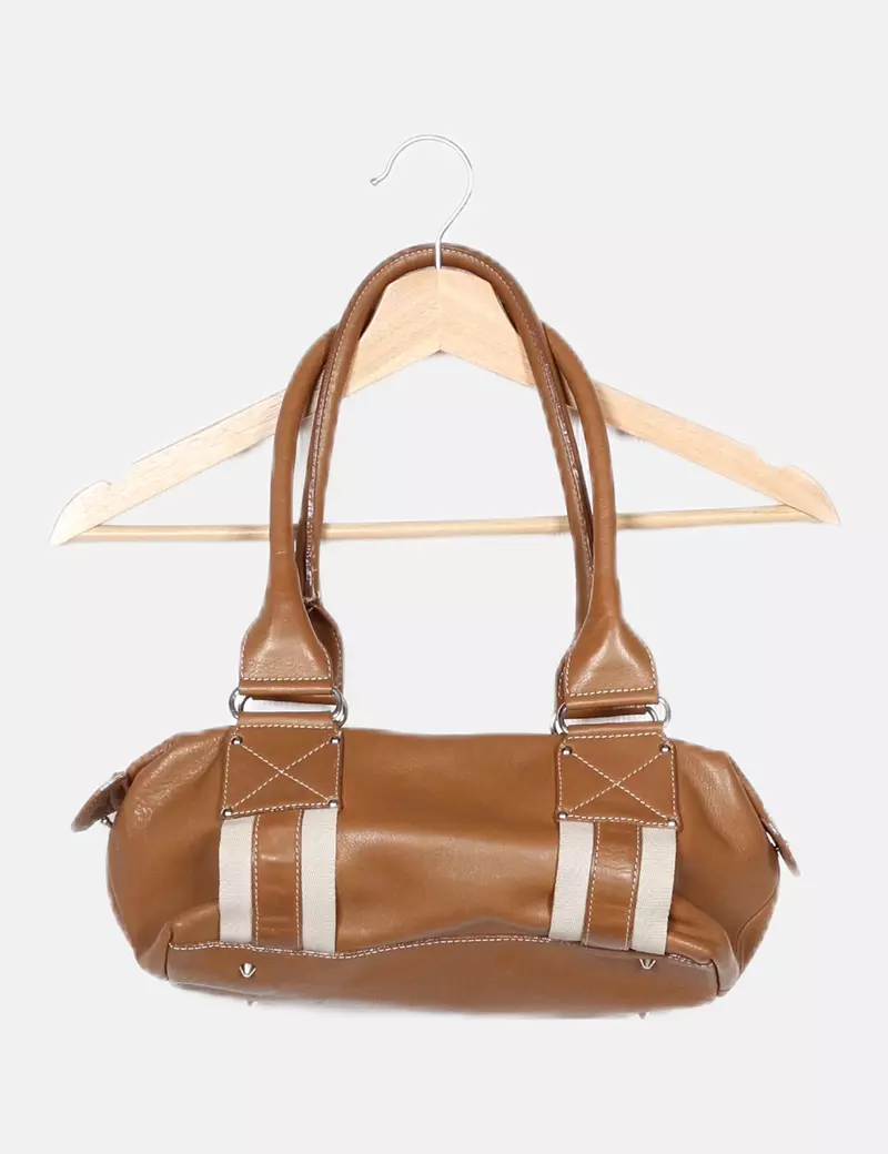 Brown Faux Leather Genuine Bolso