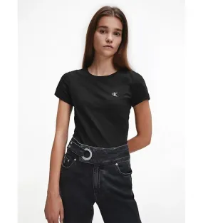 Black Embroidered Slim Fit T-shirt