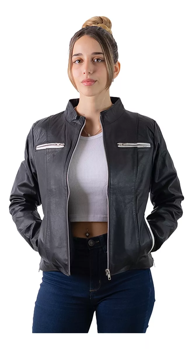 Women's Genuine 100% Cow Leather Jacket - Style 142.b