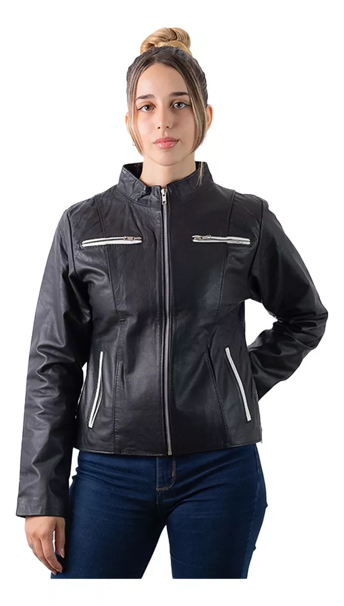 Women's Genuine 100% Cow Leather Jacket - Style 142.b