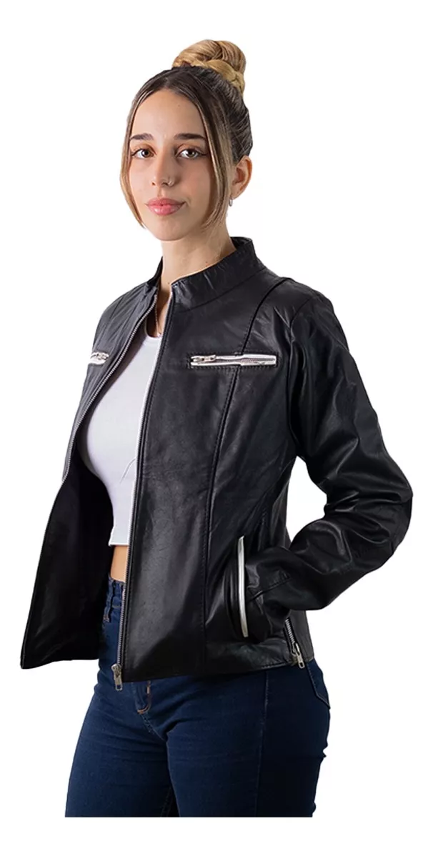 Women's Genuine 100% Cow Leather Jacket - Style 142.b