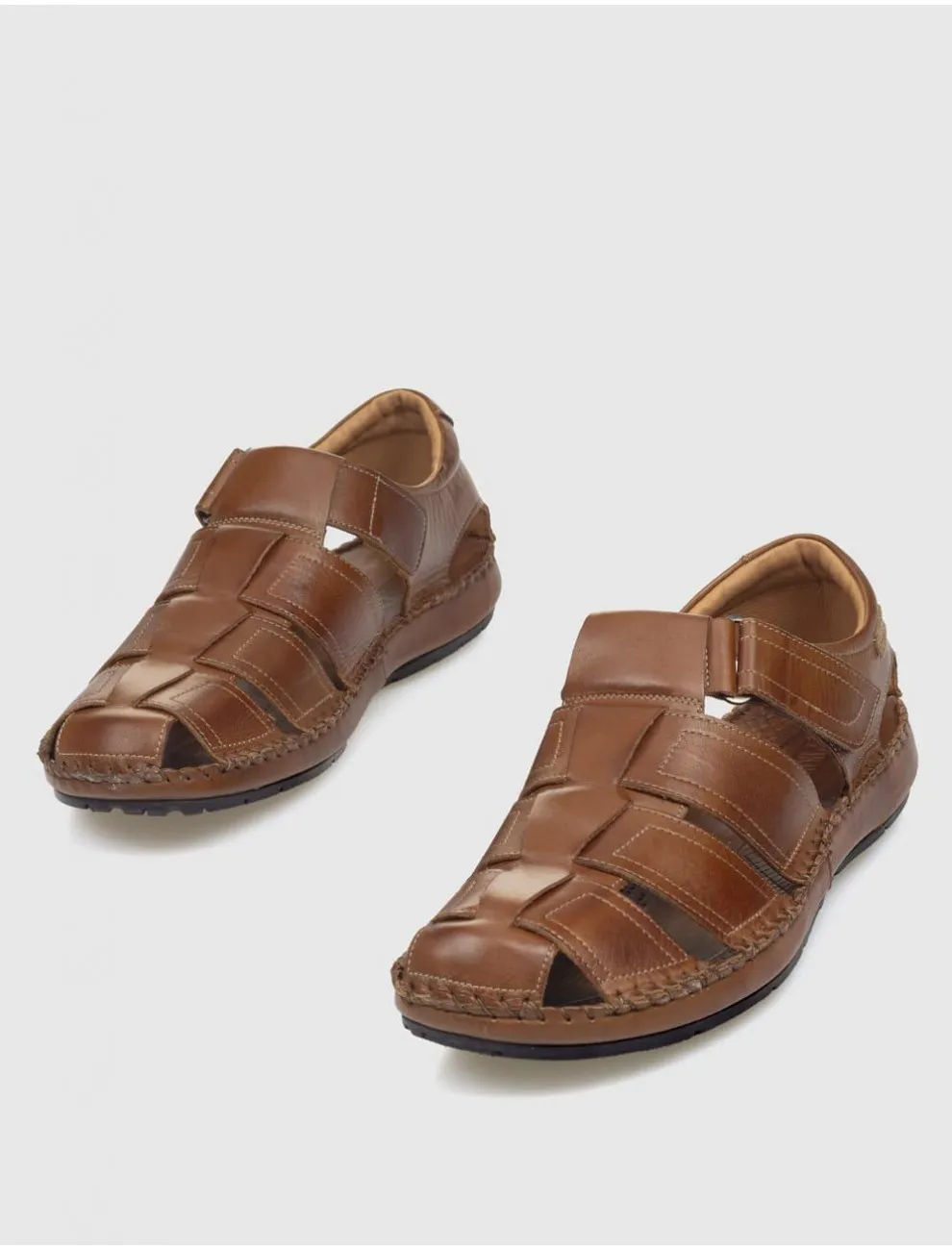 Pikolinos leather crisscross sandal Tarifa _ Brown