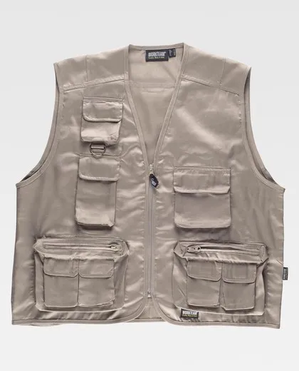 Beige Multi-Pocket Safari Vest