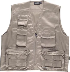 Beige Multi-Pocket Safari Vest