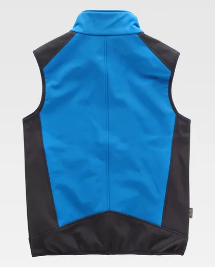 Softshell Vest Combination Light Blue Black