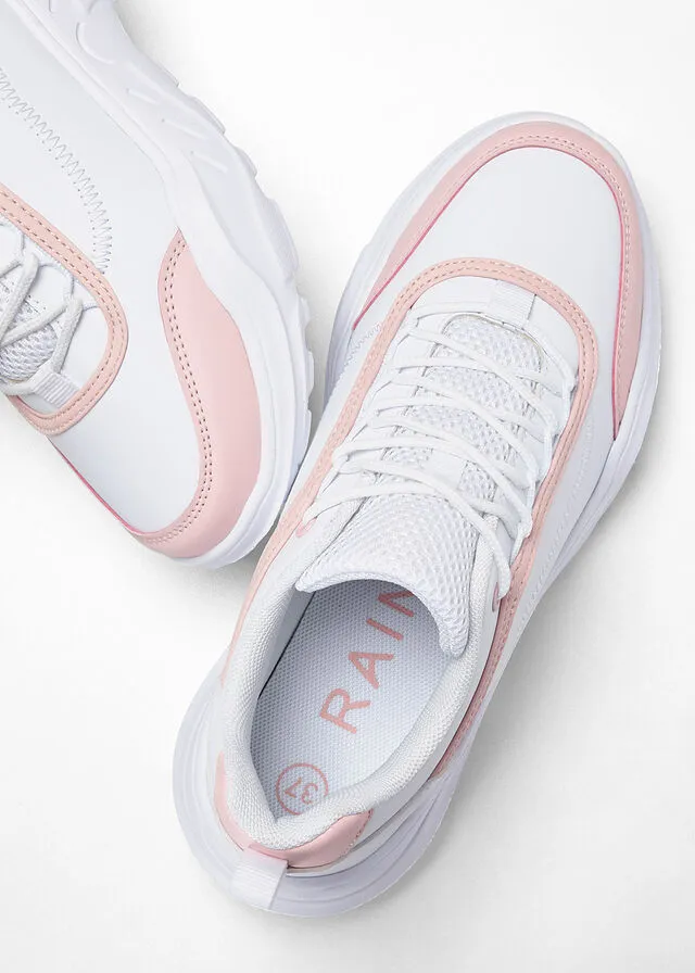 Chunky White-Pearl Pink Sneakers