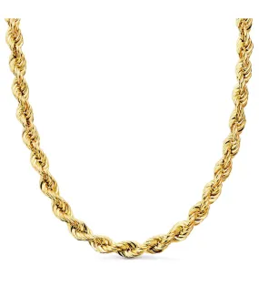 Lightweight 18k Yellow Gold 6mm Solomon Cord necklace 60cm