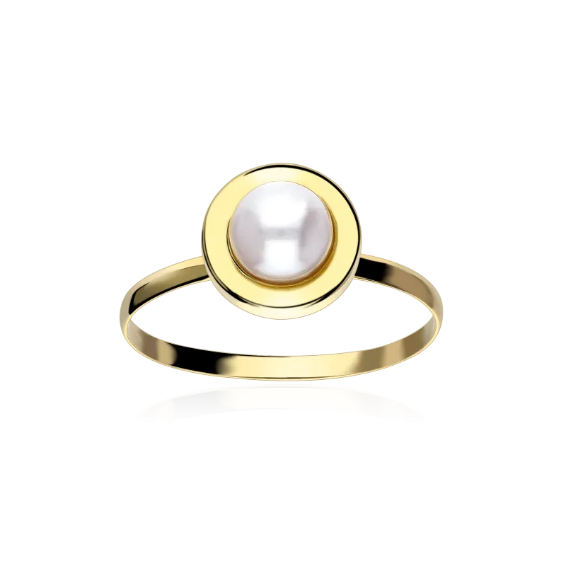 Cultured Pearl 18k Gold Ring 'Iburg'