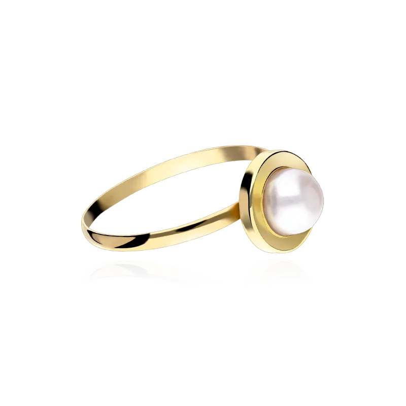 Cultured Pearl 18k Gold Ring 'Iburg'