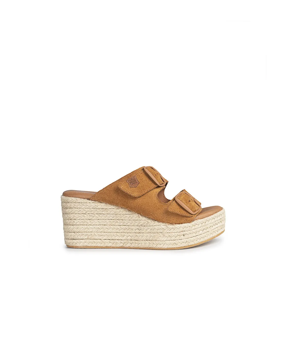 Low Wedge Suede Leather Sandal Aloha Brown