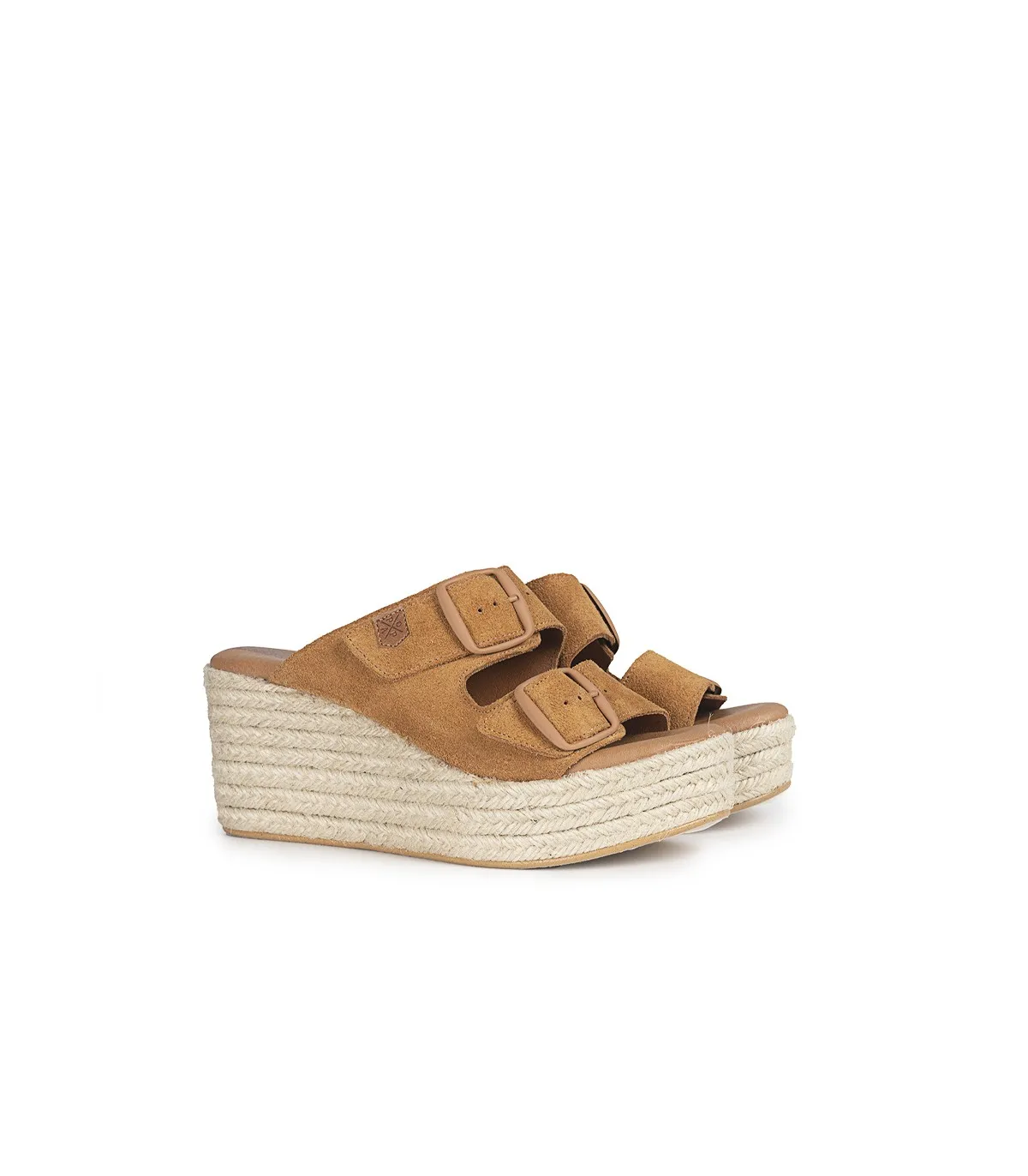 Low Wedge Suede Leather Sandal Aloha Brown