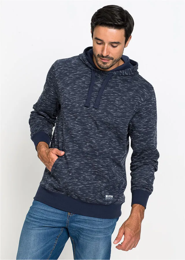 Dark Blue Hooded Sweatshirt Speckled