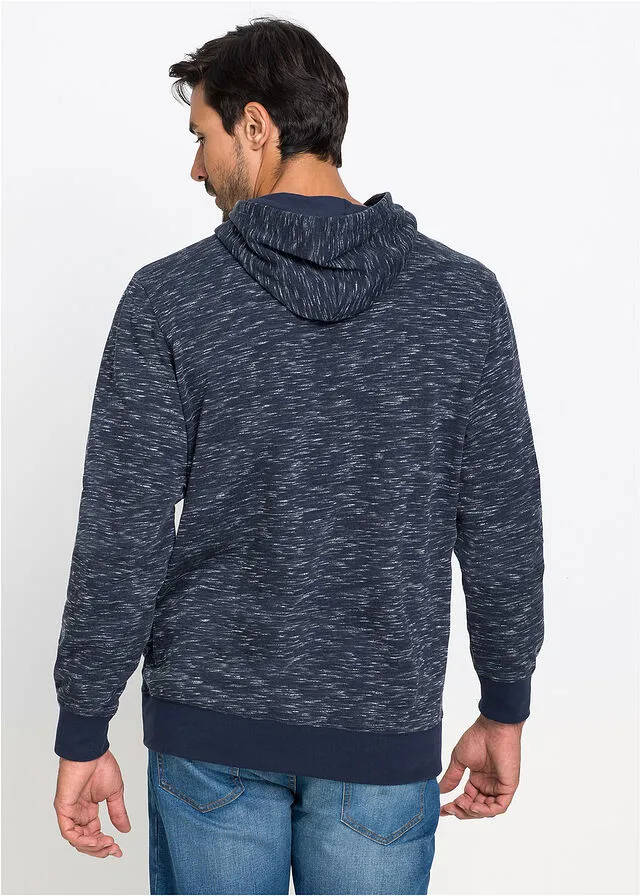 Dark Blue Hooded Sweatshirt Speckled