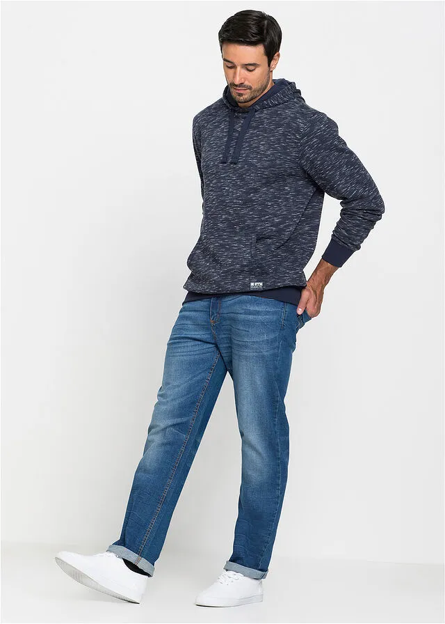 Dark Blue Hooded Sweatshirt Speckled