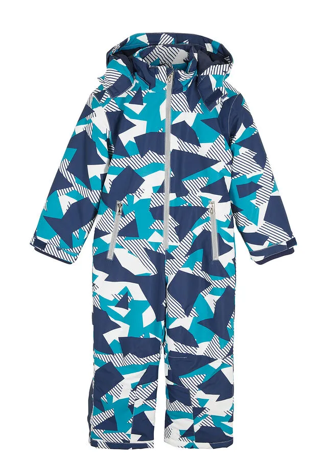 Dark Turquoise Printed Snowsuit