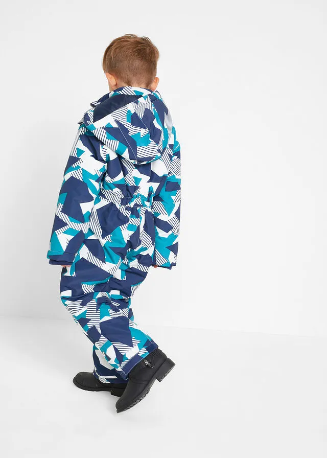 Dark Turquoise Printed Snowsuit