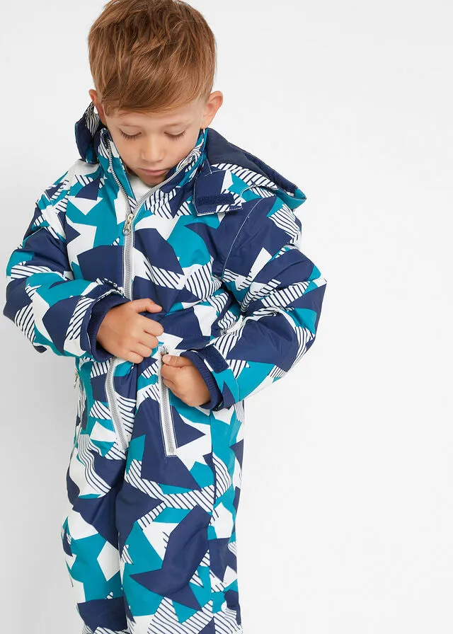 Dark Turquoise Printed Snowsuit