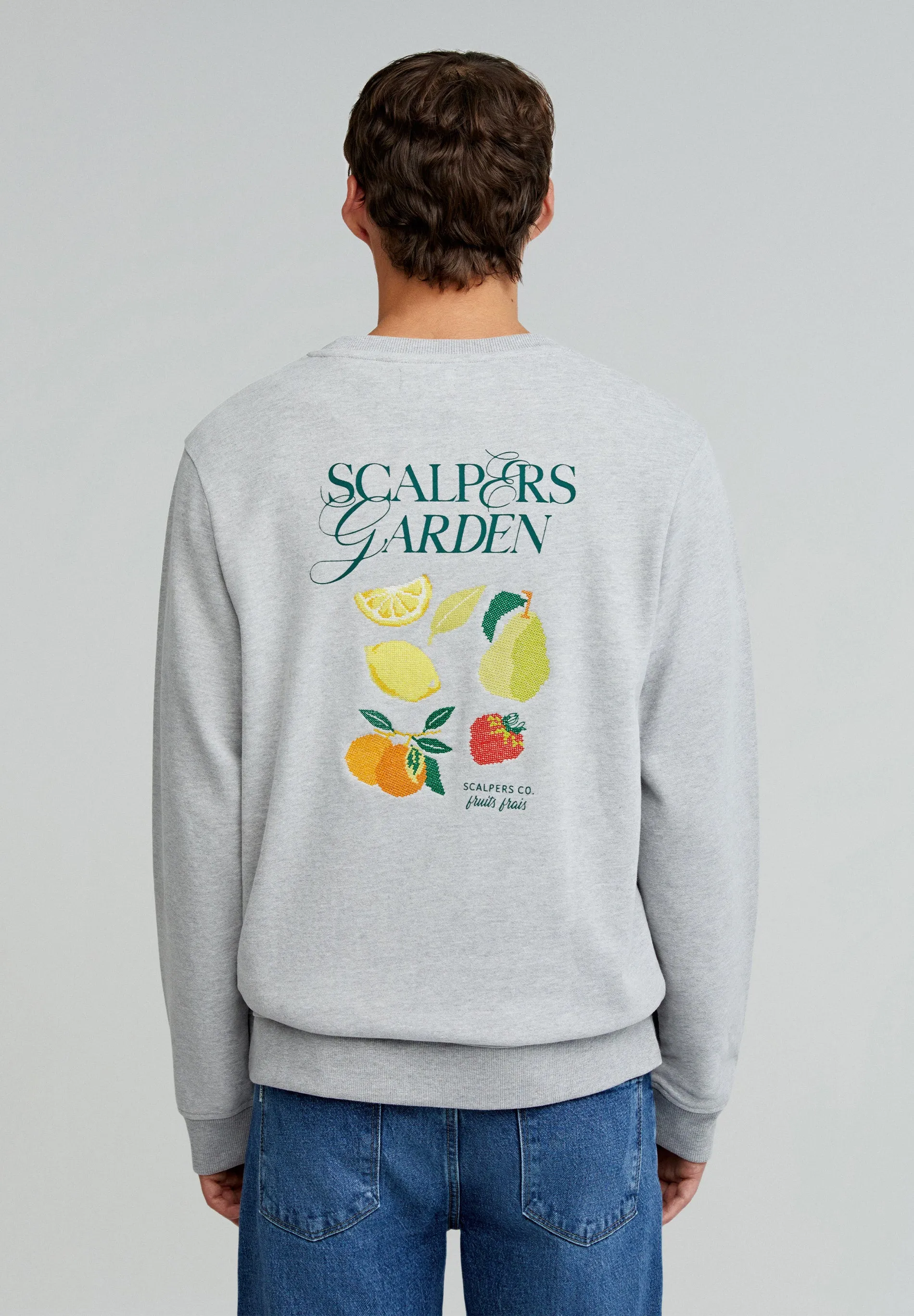 Embroidered Fruit Sweatshirt.