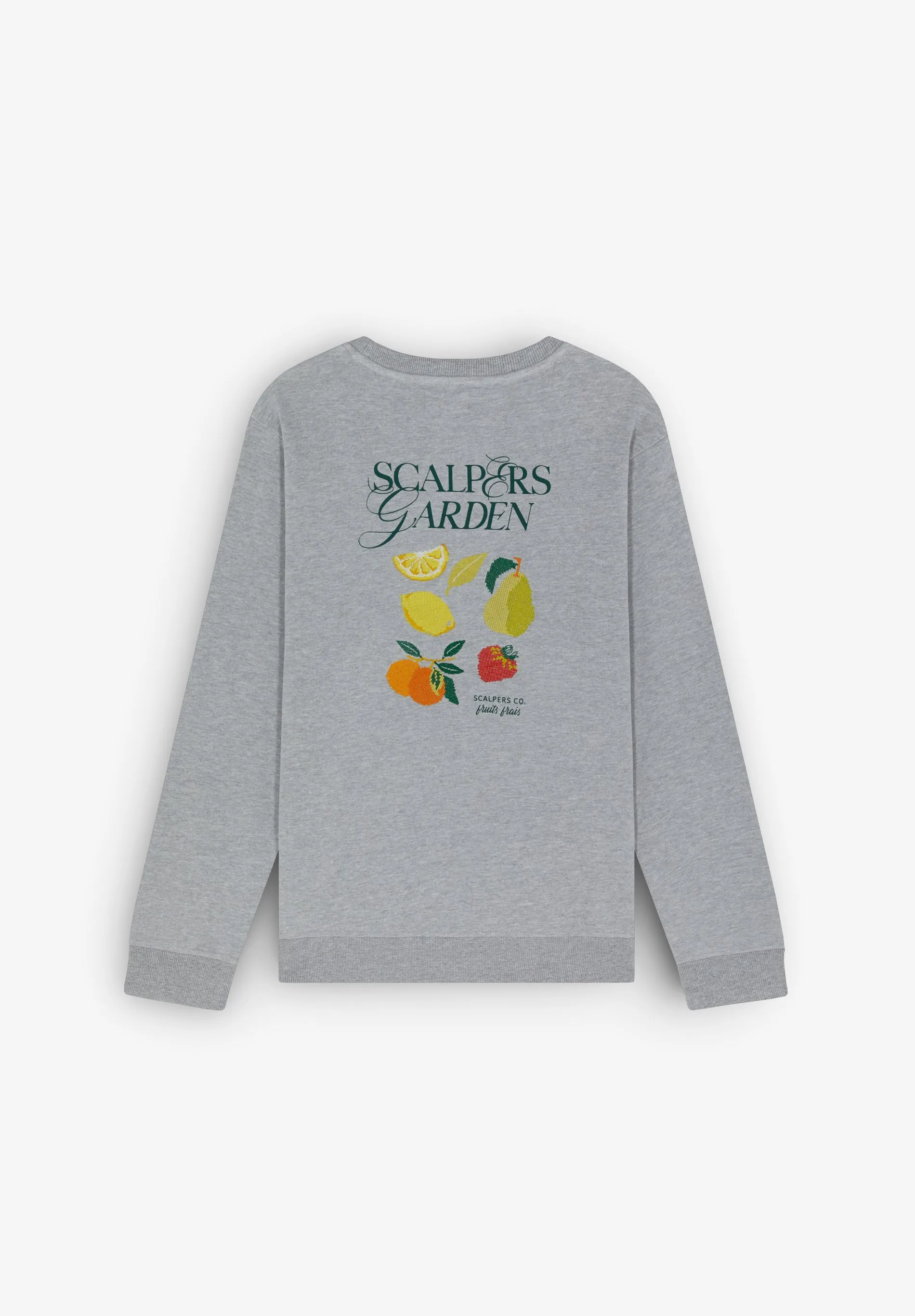 Embroidered Fruit Sweatshirt.