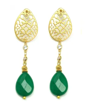 Emerald Tear Drop Earrings - Wedding Jewelry and Accessories