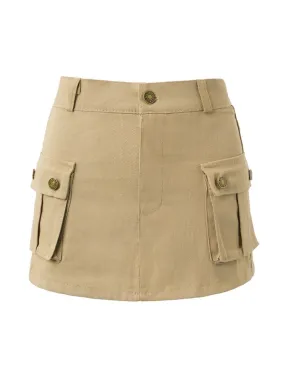 Khaki Cargo Skirt - Street