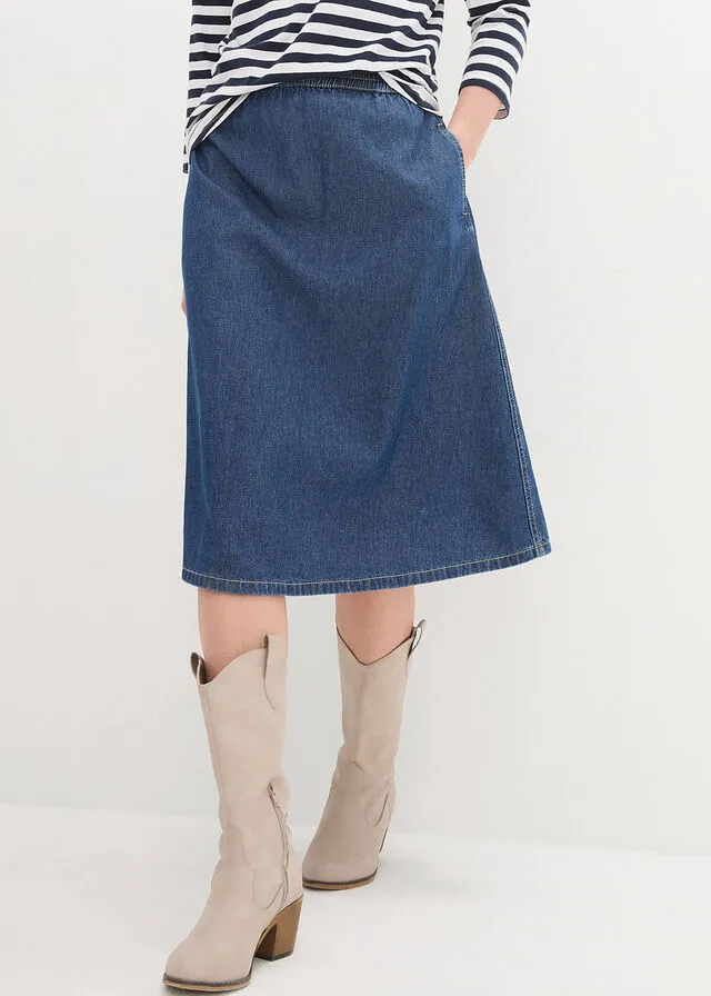 Dark Blue Denim Skirt