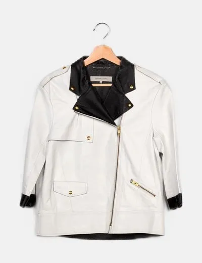 White leather Gerard Darel Biker.