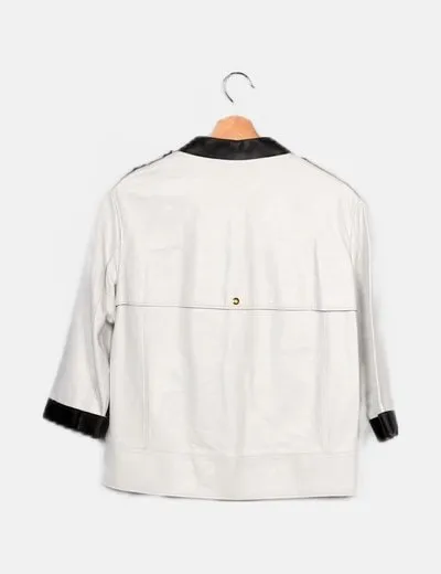 White leather Gerard Darel Biker.