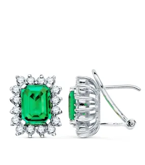 Gold 18K Emerald and Diamonds Earrings Carrie.