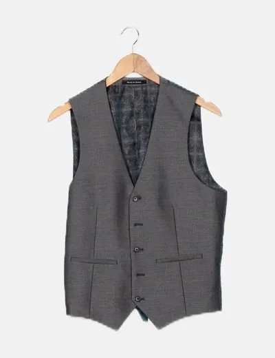 Gray suit vest by NoName