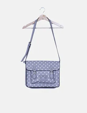 Grey Polka Dot Satchel Handbag