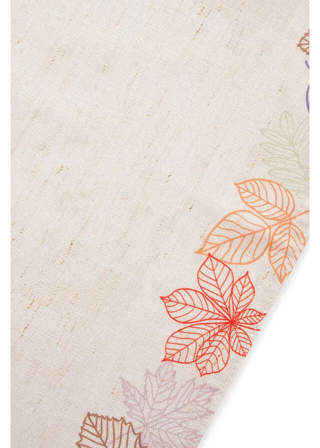 Individual Leaf Print Placemats Set of 4 White Multicolor