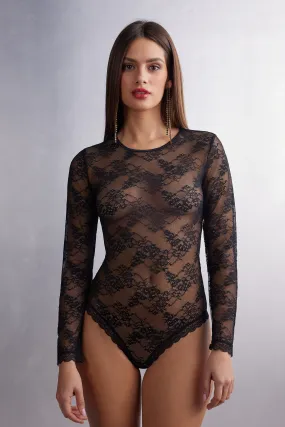 Intricate Lace Long Sleeve Bodysuit