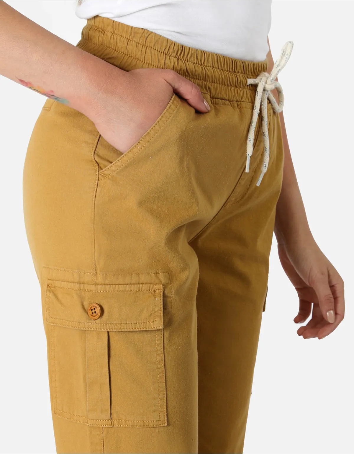 Khaki high-waisted jogger pants mm