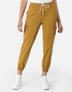 Khaki high-waisted jogger pants mm