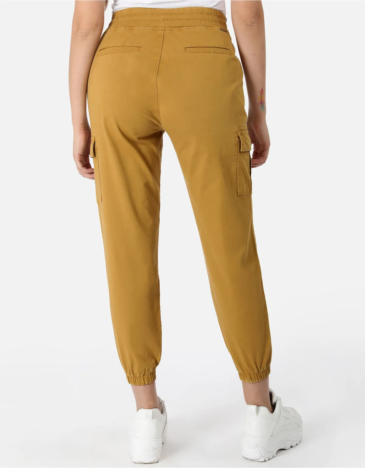 Khaki high-waisted jogger pants mm