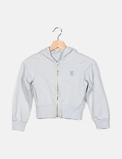 Light blue zip-up hoodie for kids