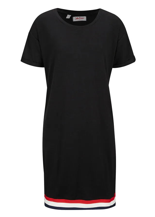 Knit Short Sleeve Black Dress