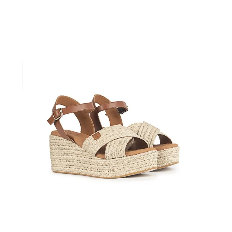 Low Wedge Heel Benijo Leather Sandal