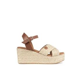 Low Wedge Heel Benijo Leather Sandal