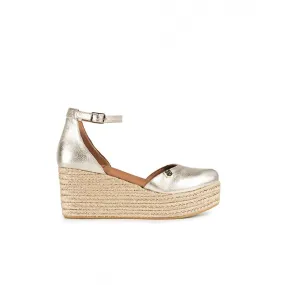 Low Wedge Heel Sandals Platinum Laminate - Google SEO Friendly.