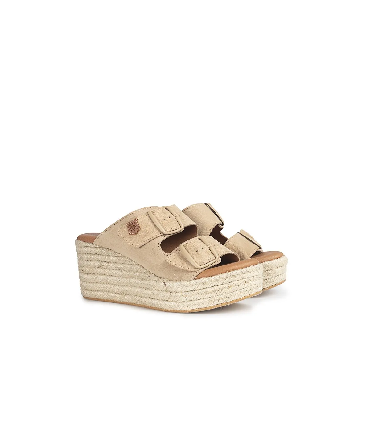 Low Wedge Sandal Beige Suede Aloha