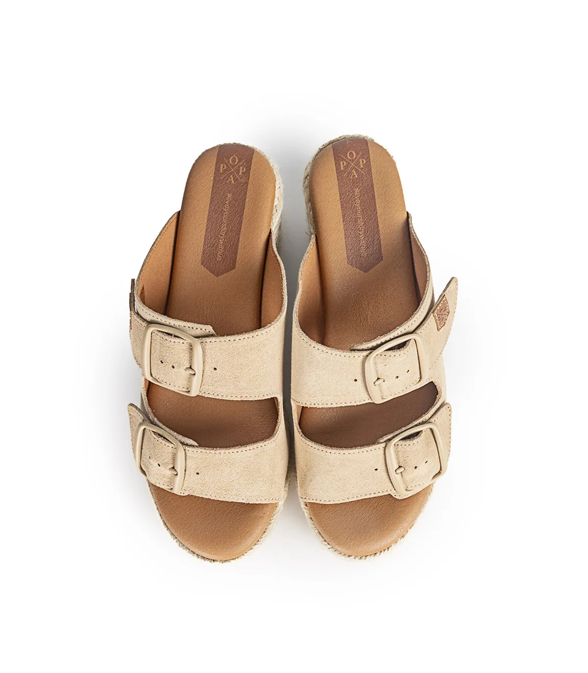 Low Wedge Sandal Beige Suede Aloha