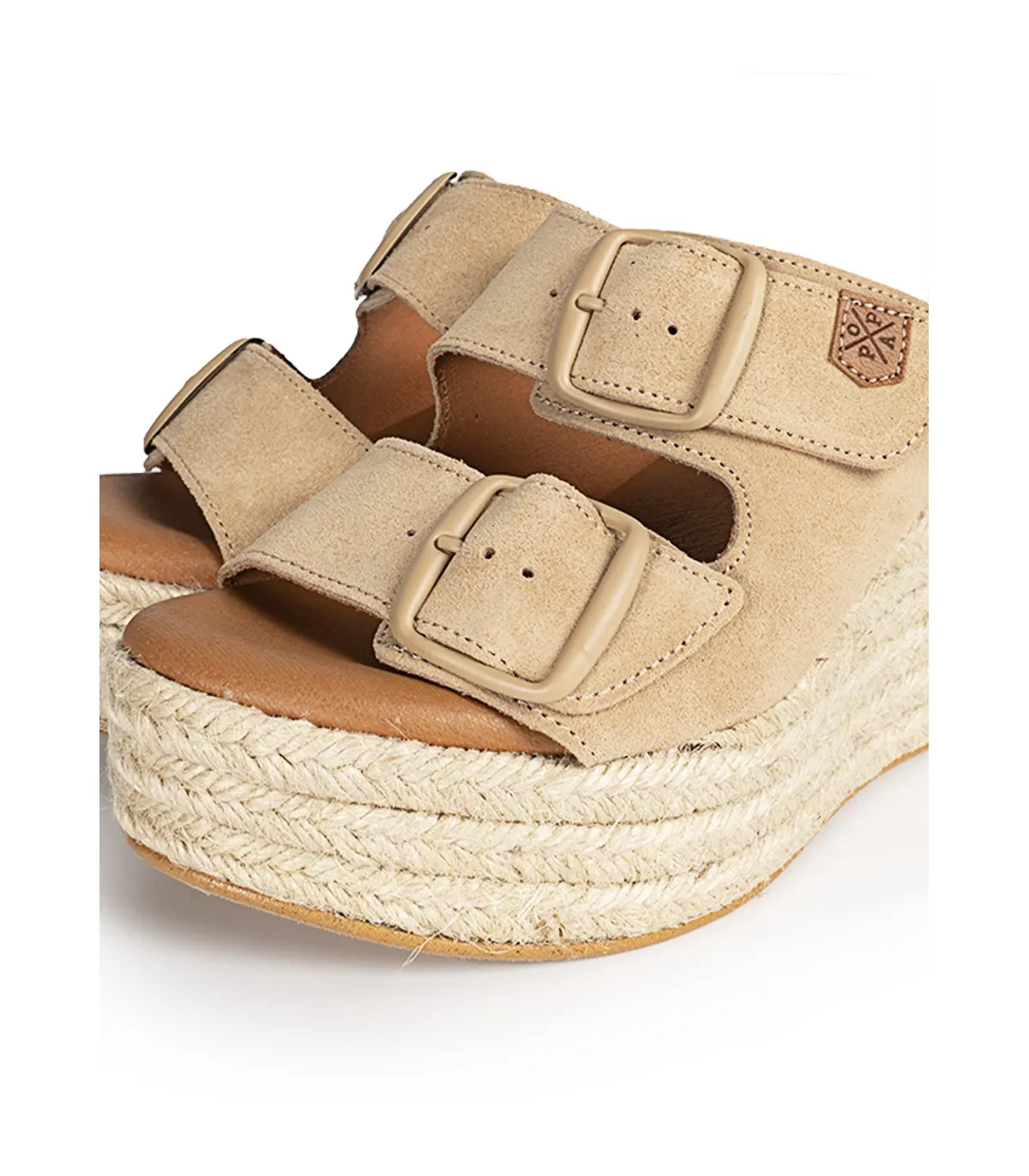 Low Wedge Sandal Beige Suede Aloha