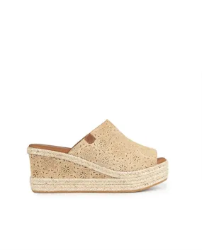 Low Wedge Sandal Engraved Beige