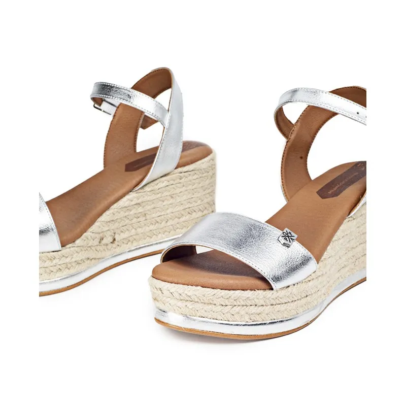 Low Wedge Sandals Silver Laminate Arambol