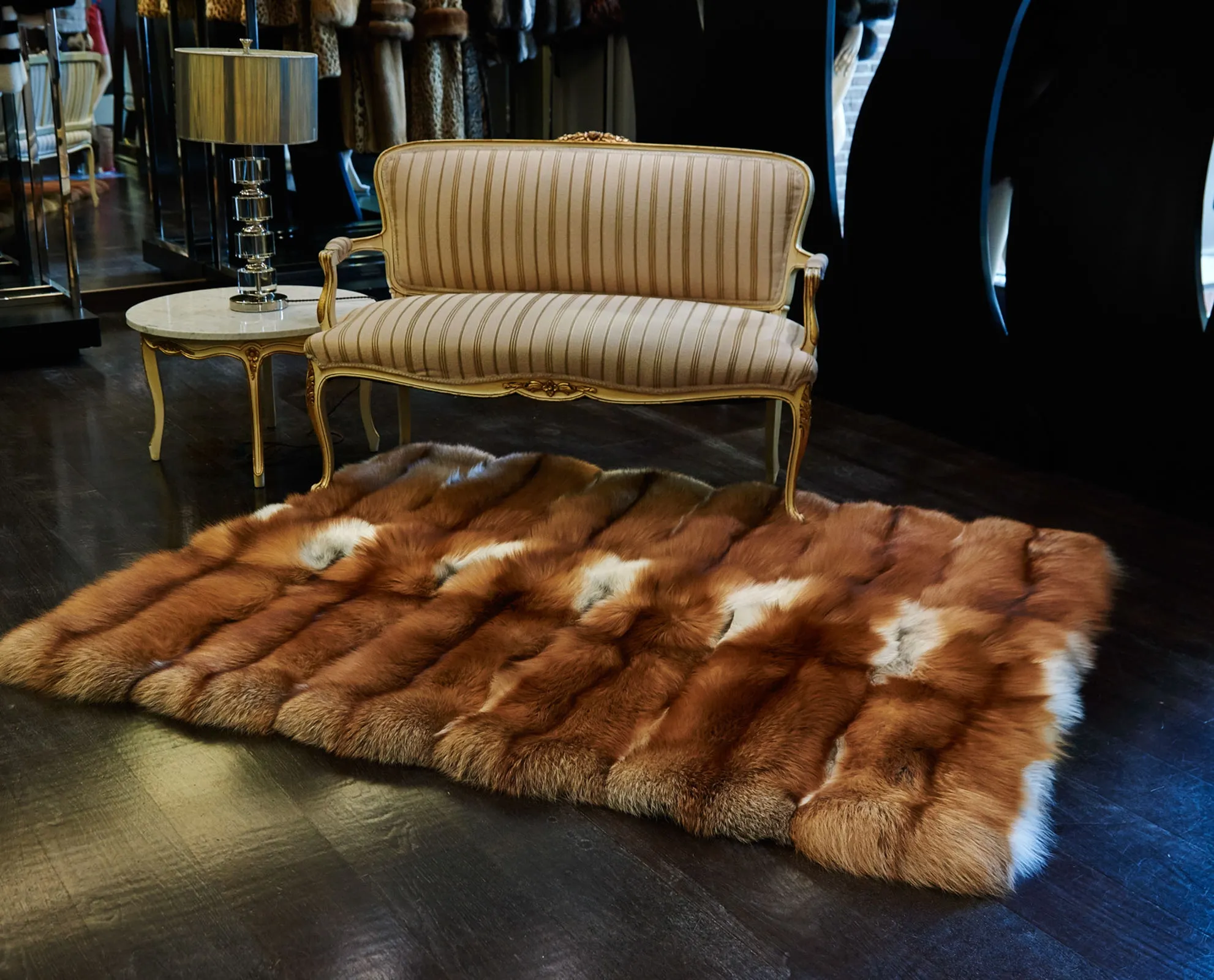 Reversible Fox Fur Rug Blanket